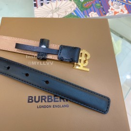 Burberry Fashion Black Calf Gold Buckle 20mm Belts For Women 