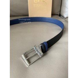 Burberry New Calf Silver Pin Buckle 34mm Belts Blue