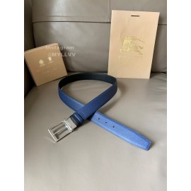 Burberry New Calf Silver Pin Buckle 34mm Belts Blue