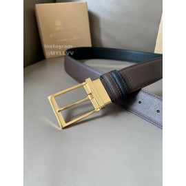Burberry New Calf Gold Pin Buckle 34mm Belts Brown