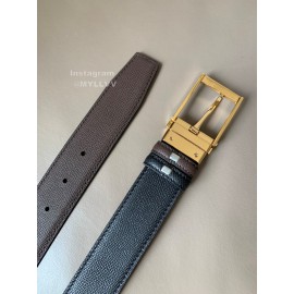 Burberry New Calf Gold Pin Buckle 34mm Belts Brown