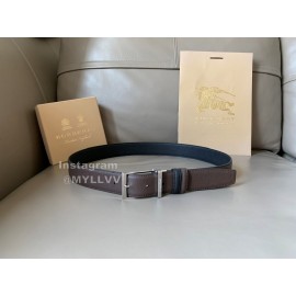 Burberry New Calf Silver Pin Buckle 34mm Belts Brown