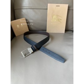 Burberry New Calf Silver Pin Buckle 34mm Belts Brown