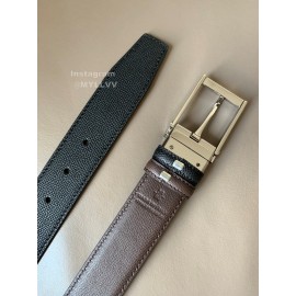 Burberry New Calf Silver Pin Buckle 34mm Belts Brown