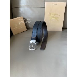 Burberry New Calf Silver Pin Buckle 34mm Belts Brown
