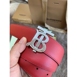 Burberry Fashion Calf Silver Buckle 35mm Belts For Women Red
