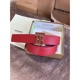 Burberry Fashion Calf Silver Buckle 35mm Belts For Women Red