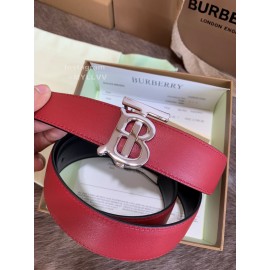 Burberry Fashion Calf Silver Buckle 35mm Belts For Women Red