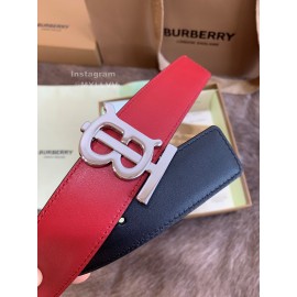 Burberry Fashion Calf Silver Buckle 35mm Belts For Women Red