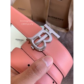 Burberry Fashion Calf Silver Buckle 35mm Belts For Women Pink