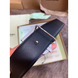 Burberry Fashion Calf Silver Buckle 35mm Belts For Women Pink