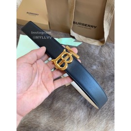 Burberry Fashion Calf Gold Buckle 35mm Belts For Women Black