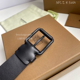 Burberry Letter Printed Black Cowhide Black Pin Buckle 35mm Belt