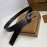 Burberry Letter Printed Black Cowhide Silver Pin Buckle 35mm Belt