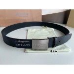 Burberry New London Plaid Calf Leather Gun Color Steel Buckle Belt