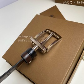 Burberry Black Calf Leather Silver Pin Buckle 35mm Belt