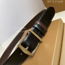 Burberry Black Calf Leather Silver Pin Buckle 35mm Belt