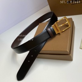 Burberry Black Calf Leather Gold Pin Buckle 35mm Belt