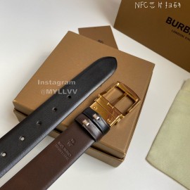 Burberry Black Calf Leather Gold Pin Buckle 35mm Belt