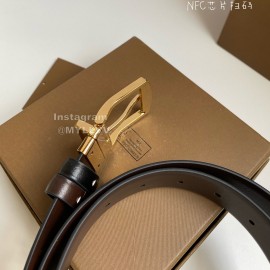 Burberry Black Calf Leather Gold Pin Buckle 35mm Belt