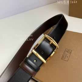 Burberry Black Calf Leather Gold Pin Buckle 35mm Belt