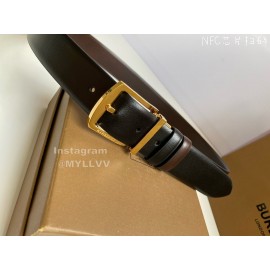 Burberry Black Calf Leather Gold Pin Buckle 35mm Belt
