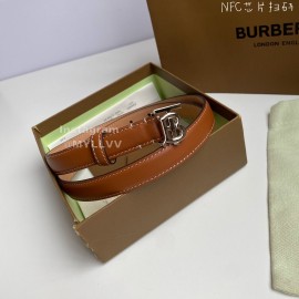 Burberry Fashion Cowhide Silver B Buckle 20mm Belt