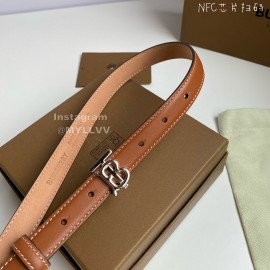 Burberry Fashion Cowhide Silver B Buckle 20mm Belt