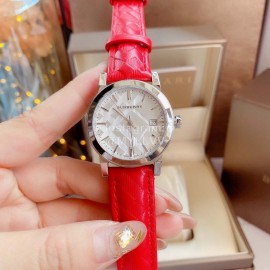 Burberry 34mm Dial Quartz Watch For Women Red