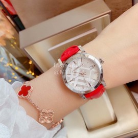 Burberry 34mm Dial Quartz Watch For Women Red