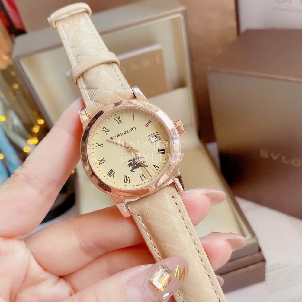 Burberry 34mm Dial Quartz Watch For Women Beige