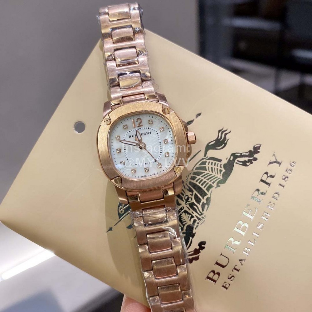 Burberry 34mm Dial Diamond Quartz Watch For Women Gold