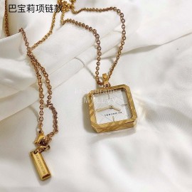 Burberry Fashion Watch Necklace Gold