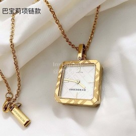 Burberry Fashion Watch Necklace Gold