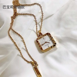Burberry Fashion Watch Necklace Gold