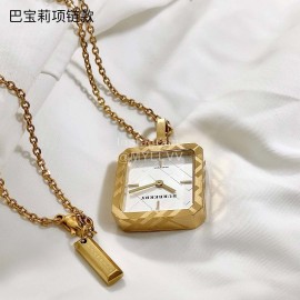 Burberry Fashion Watch Necklace Gold
