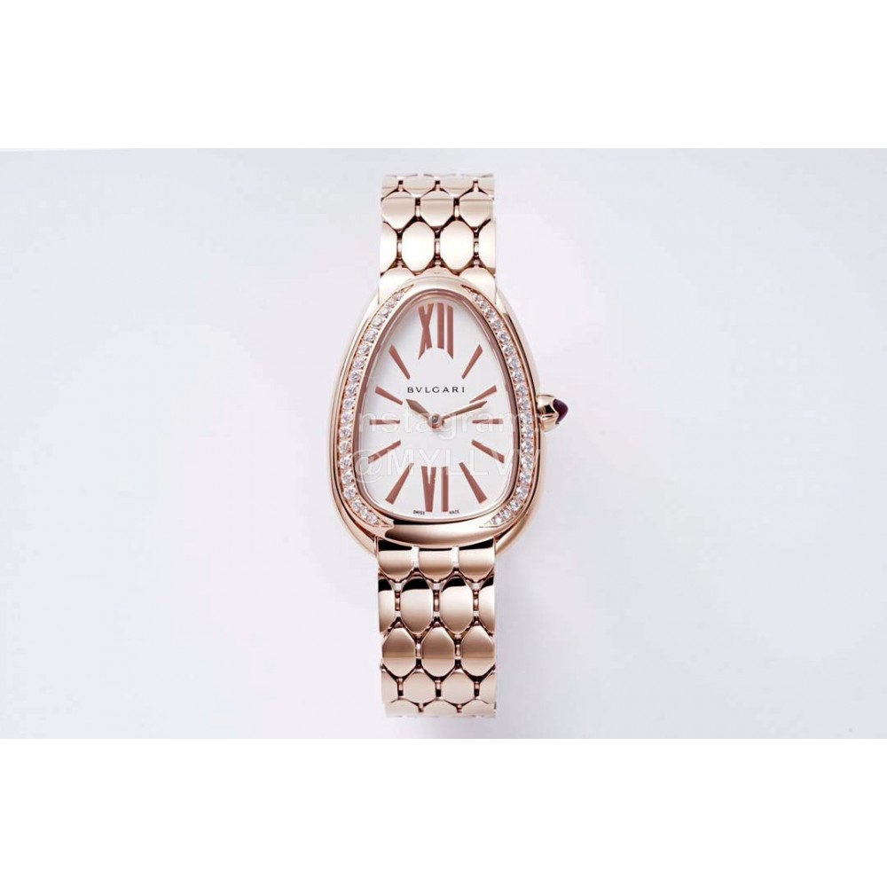 Bvlgari Serpenti Seduttori 30m Waterproof Diamond Watch Rose Gold