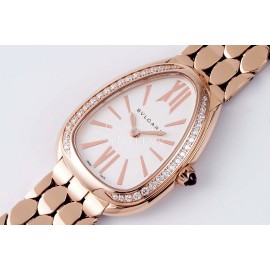 Bvlgari Serpenti Seduttori 30m Waterproof Diamond Watch Rose Gold