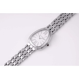 Bvlgari Serpenti Seduttori 30m Waterproof Diamond Watch Silver