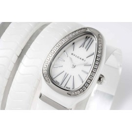 Bvlgari Diamond Serpenti Tubogas Ceramic Watch For Women White