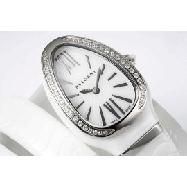 Bvlgari Diamond Serpenti Tubogas Ceramic Watch For Women White