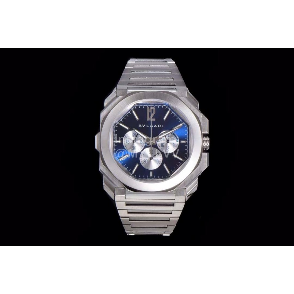 Bvlgari Otco Finissimo Multifunctional Six Needle Quartz Watch Navy