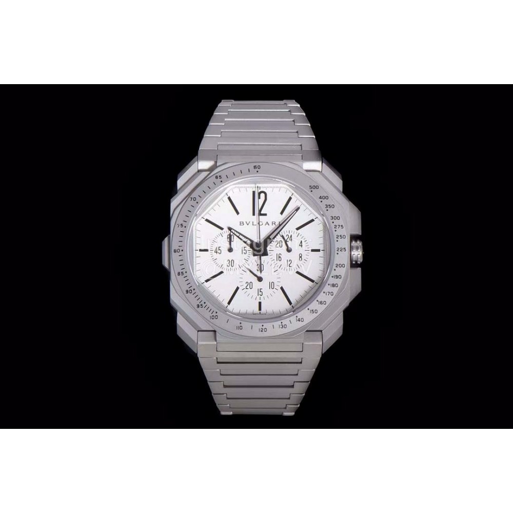 Bvlgari Otco Finissimo Multifunctional Six Needle Quartz Watch White
