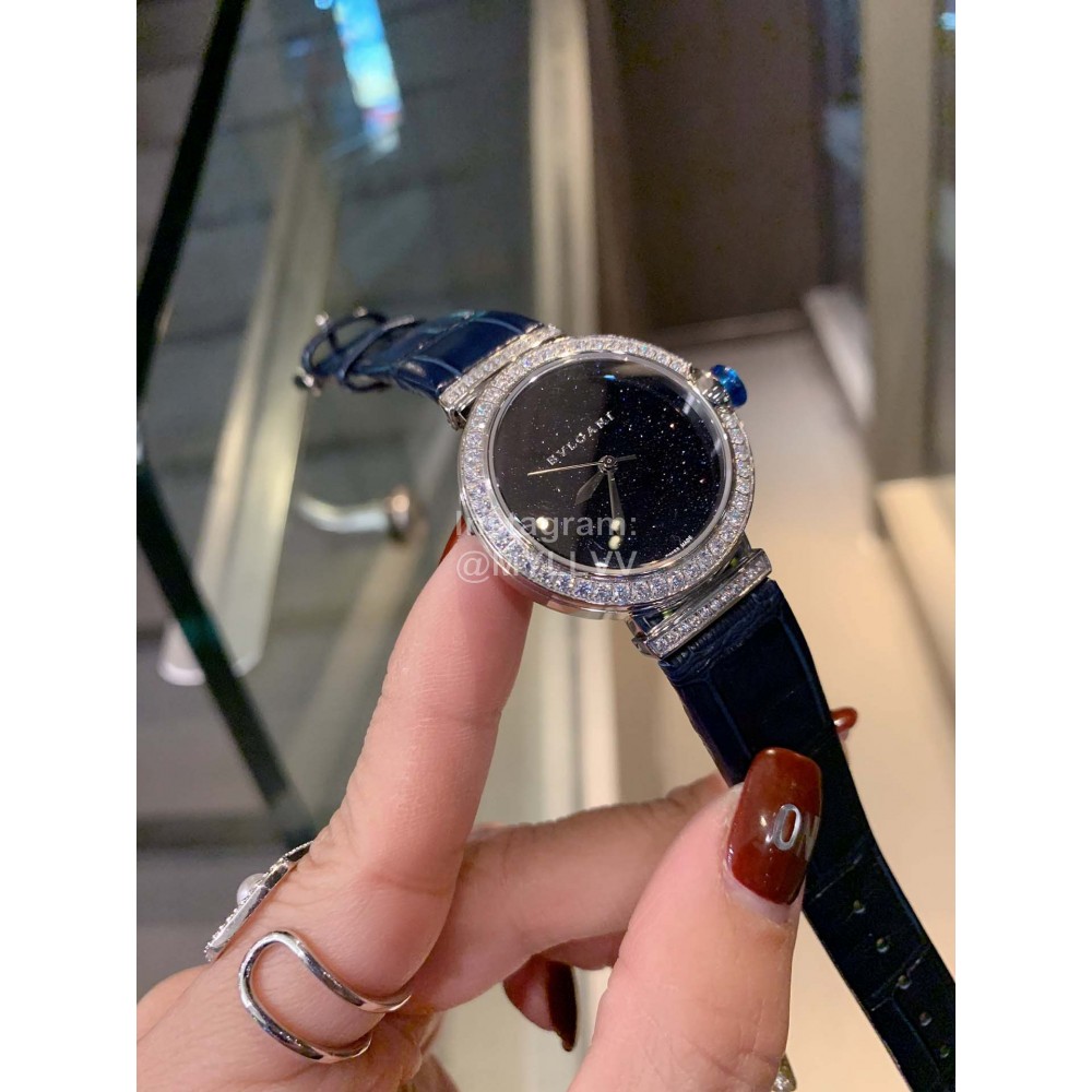 Bvlgari Aventurine Diamond Dial 33mm Dial Quartz Watch