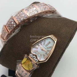 Bvlgari An Factory Diamond Quartz Watch For Women Rose Gold