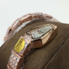 Bvlgari An Factory Diamond Quartz Watch For Women Rose Gold