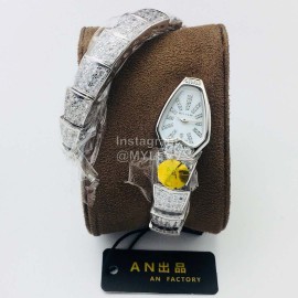 Bvlgari An Factory Diamond Quartz Watch For Women Silver