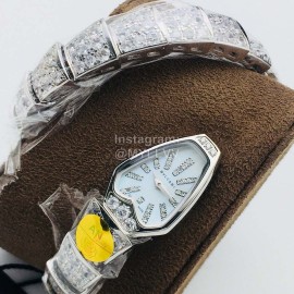 Bvlgari An Factory Diamond Quartz Watch For Women Silver