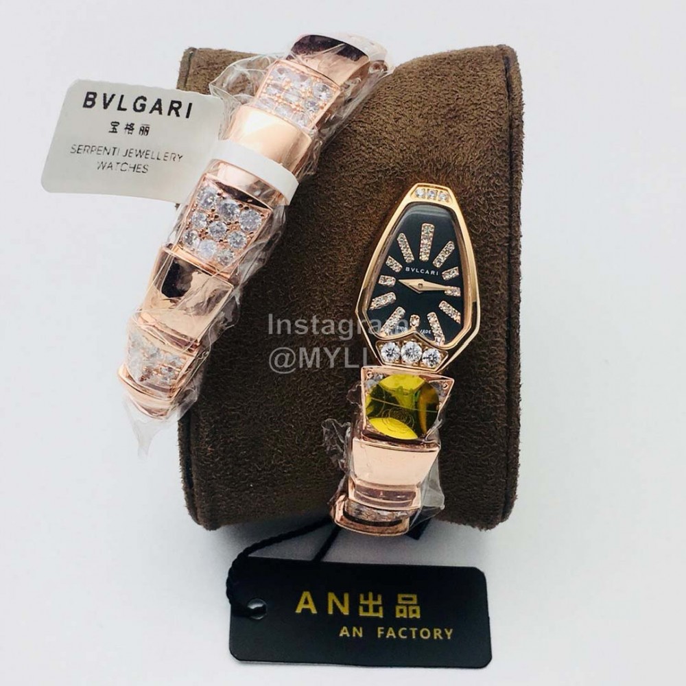 Bvlgari An Factory Fashion Diamond Quartz Watch For Women Rose Gold