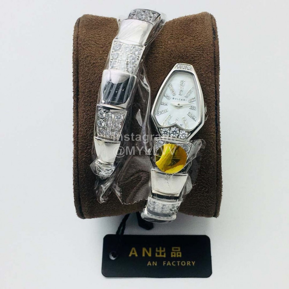 Bvlgari An Factory Fashion Diamond Quartz Watch For Women Silver